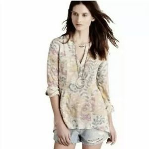 Anthropologie Maeve Laiken Henley Floral Tunic 0